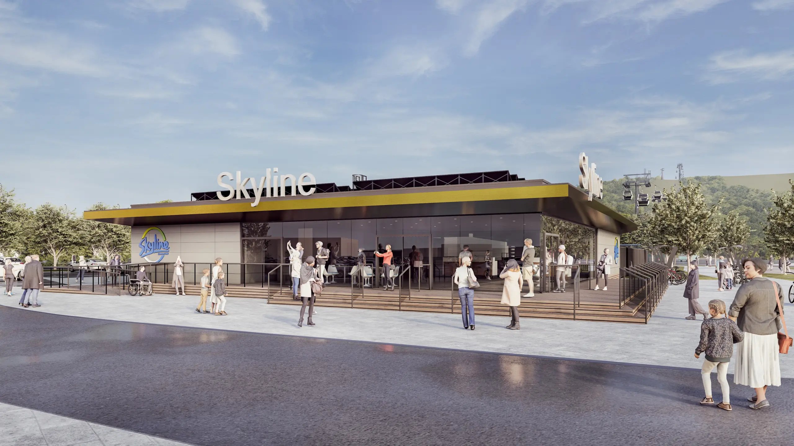 The Skyline Swansea bottom Gondola terminal.