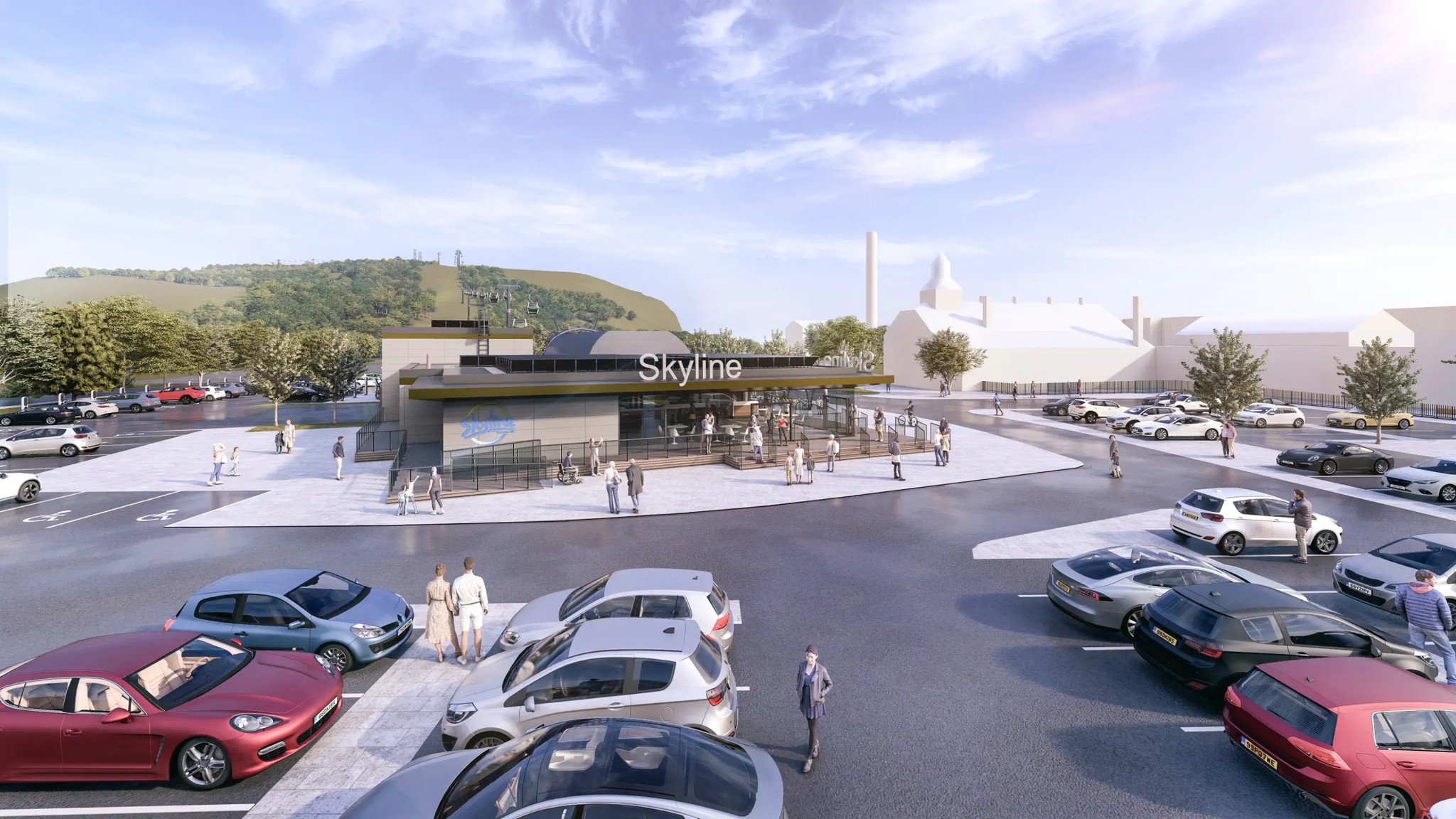 The Skyline Swansea bottom Gondola terminal.