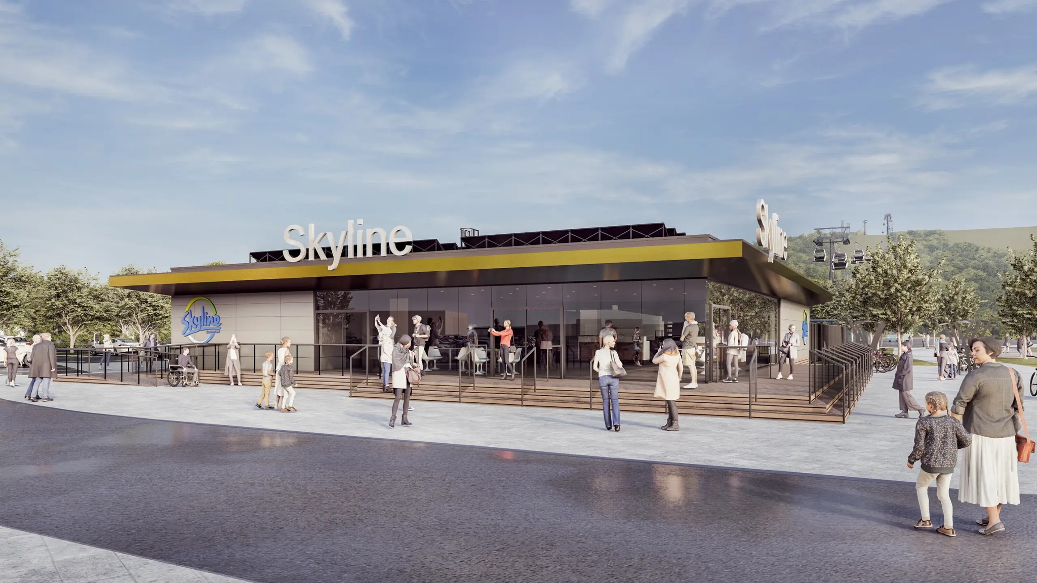 The Skyline Swansea bottom Gondola terminal.